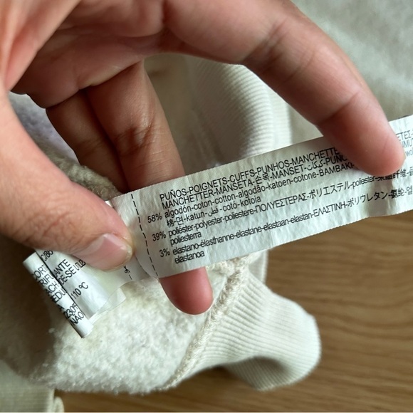 Zara Beige Cropped Hooded Sweater Women’s Small - Picture 3 of 9